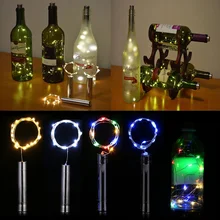 20-светодиодный светильник с строка пробка для бутылки вина Звездное светильник s лампа для вечерние украшения Романтический бутылки вина нить с пробкой светильник