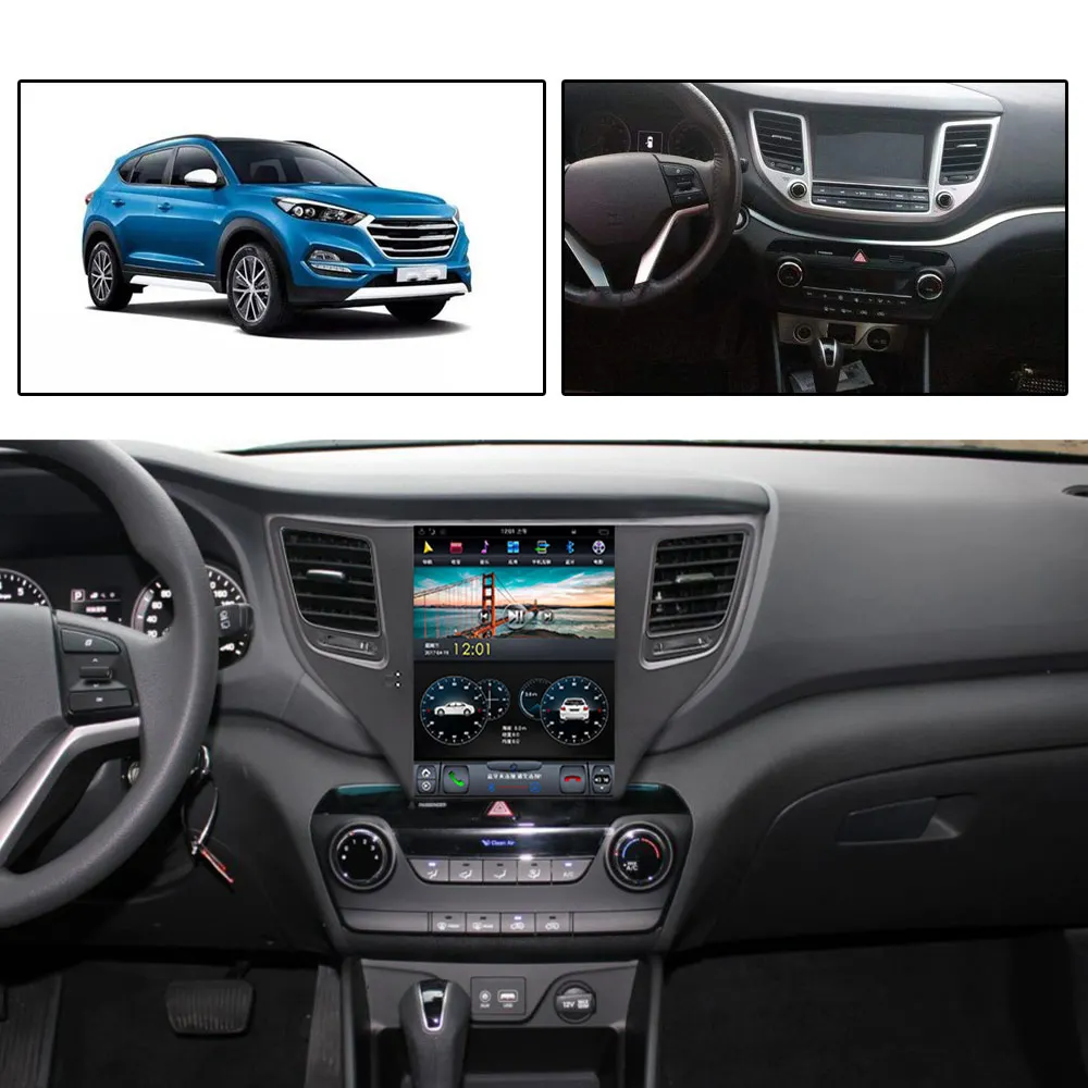 

ZWNAV Tesla 10.4â€œAndroid 9 Vertical screen Car DVD Multimedia player GPS Navigation For HYUNDAI Tuscon 2015-2018 carplay