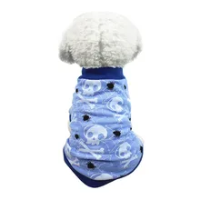 Небесно-голубые милые футболки для питомцев на Хэллоуин; одежда для маленьких щенков; модный костюм для домашних животных; зимняя удобная мягкая одежда; roupa cachorro