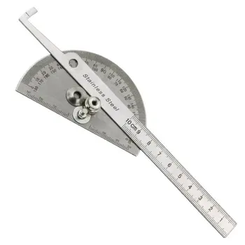

0-180 Degrees Angle Ruler Goniometer Stainless Steel Protractor Round Head Ruler Woodworking Angle Square Corner Test