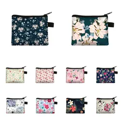 Broken Flower Coin Purse  Wallet Female Zipper Coin Purse Wallet Headset Bag Cosmetic Case Ladies Travel Organizers Bag