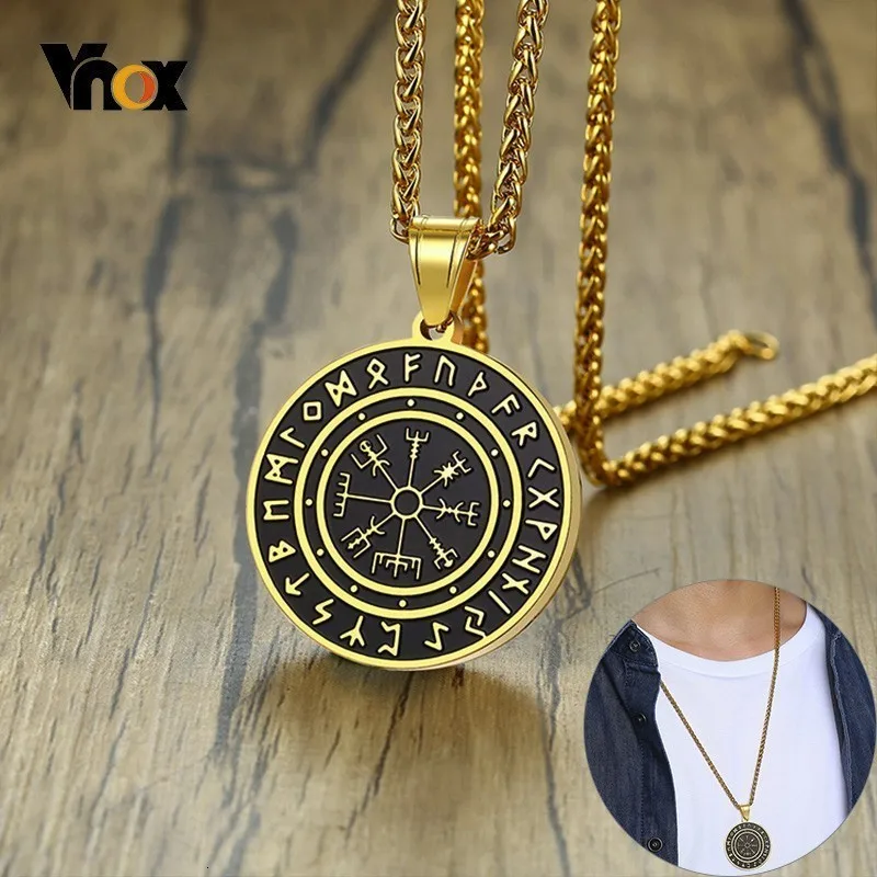 Vnox панк славянский викинговый амулет кулон для мужчин золотой тон из нержавеющей