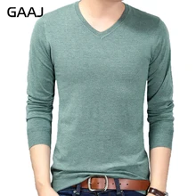 GAAJ Твердые pull мужские свитера повседневный мужской пуловер свитер утягивающий крой Мужская рубашка одежда мужской свитер светло-зеленый черный 3XL