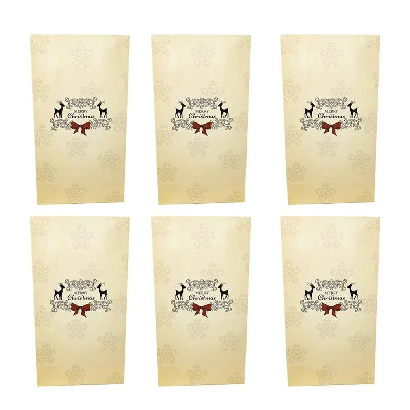 6pcs Unique Christmas Candy Bag Gift Bags Creative Gift Pouch Food Biscuits Bag Souvenir Bags For Party Festival - Цвет: 5