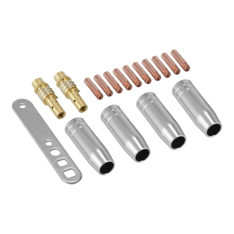 HHO 17Pcs/набор 15Ak Mig/Mag сварочное сопло Контактный наконечник 0.8X25Mm M6 газовый