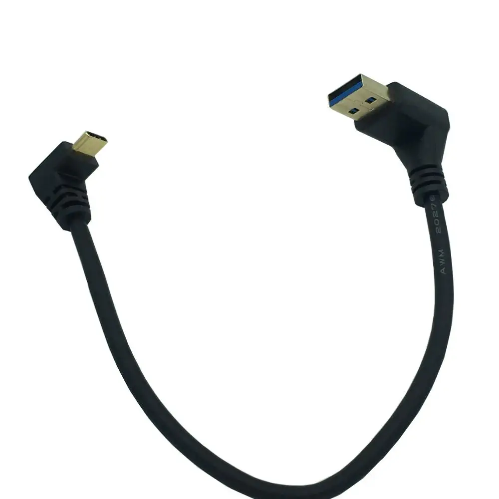 Позолоченный 90 градусов вниз угол USB 3,0(тип-a) штекер USB3.1(тип-c) мужской вниз/вверх угол USB синхронизация данных