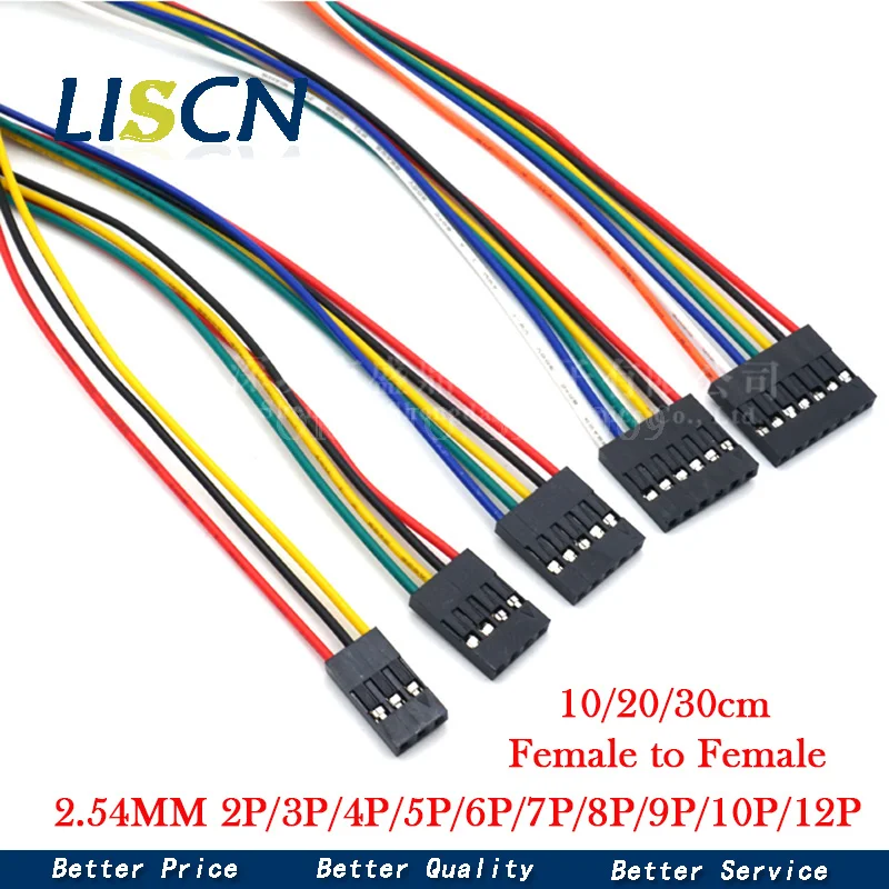 2.54MM 2.54 Wire Dupont Line female to female 1P2 3 4 5 6 7 8 9 10 12 Pin Dupont cable connector JUMPER CABLE WIRE FOR PCB Wire Connector Terminals Wire Connector Electrical Connectors Electrical Connector Jumper Cable Jumper Wire Cable Connector Pcb Connector 10PCS