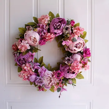 

Wedding Decoration Wreath 35-40cm Flowers Wreath Artificial Flower DIY Home Door Decor Wreath Garland Party Wall Ornament