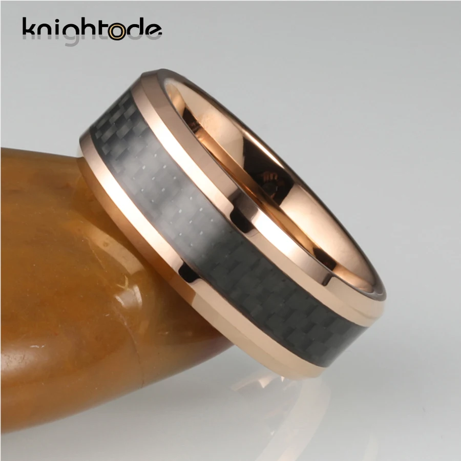 8 мм для мужчин и женщин из розового золота обручальное кольцо вольфрама кольца