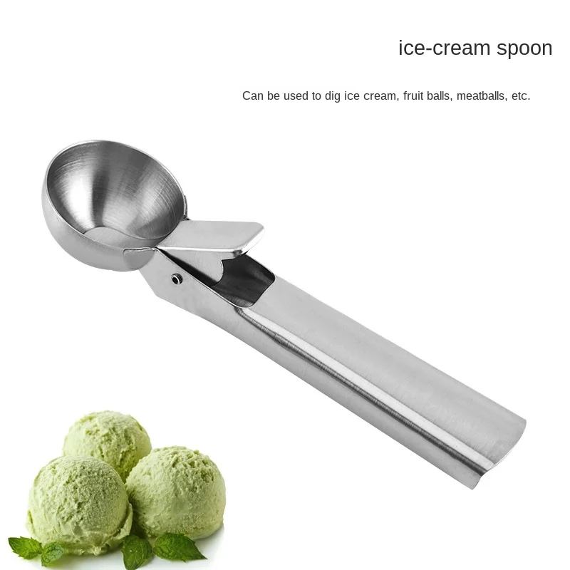 Cucharilla de acero inoxidable para hacer helados, utensilio para Hacer bolas de acero inoxidable para hacer Yogurt, galletas, masa, carne, bolas, helado, cuchara de sandía
