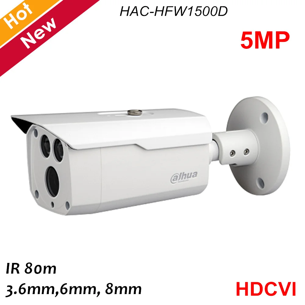 Dahua Lite Plus серия 5MP камера HDCVI 1/2. 7 "CMOS 2pcs IR LEDs Smart IR 80 метров 3,6 мм, 6 мм, 8 мм Дополнительный алюминиевый корпус