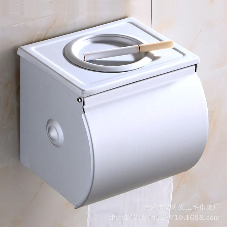 

Alumimum Roll Stand/Box Bathroom Waterproof Toilet Paper Box Total-enclosed Tissue Box with Ash Tray Wholesale