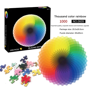 

1000 Pieces Rainbow Earth Round Geometry Jigsaw Educational Youth Jigsaw Toy Kids Game Toys Home Decoration Toy Creative Gift