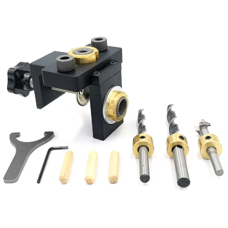 

Doweling Jig Pocket Hole Jig Kit Wood Vertical Drilling Detachable Locator for Furniture Connecting Hole Puncher Carpentry Tools