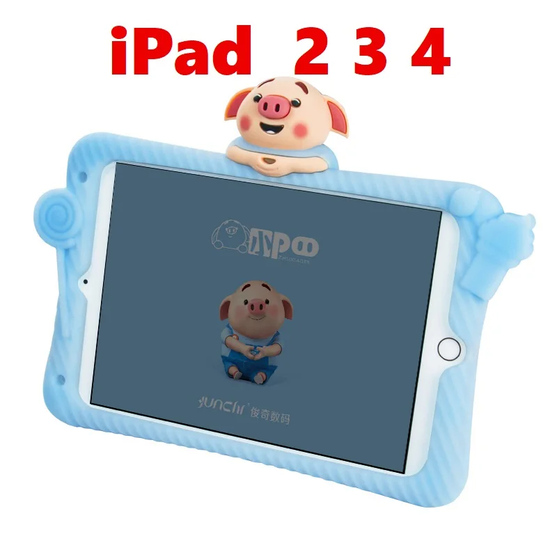 iPad 2 3 4-Blue DUSH милый чехол для IPad, ударопрочный силиконовый чехол для планшета, чехол для iPad 10,2 10,5 9,7 IpadAir Pro Mini, универсальный смарт-чехол - Цвет: iPad 2 3 4-Blue