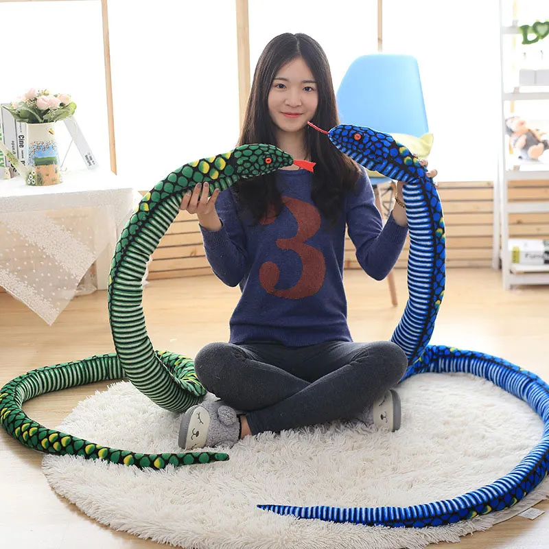 

2.4m real python plush toy large spoof animal python plush doll cushion pillow child new year gift