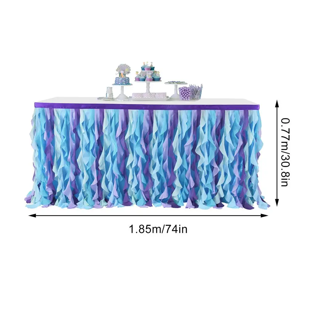 6 Ft Wedding Party Tutu Tulle Table Skirt Cover Tableware Cloth Curly Willow Table Skirting Birthday Party Home Decoration