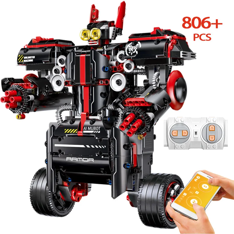 

806PCS New Technic App Control Voice Control Robot Blocks Compatible RC Robot Model Building Blocks Bricks Toys for Children