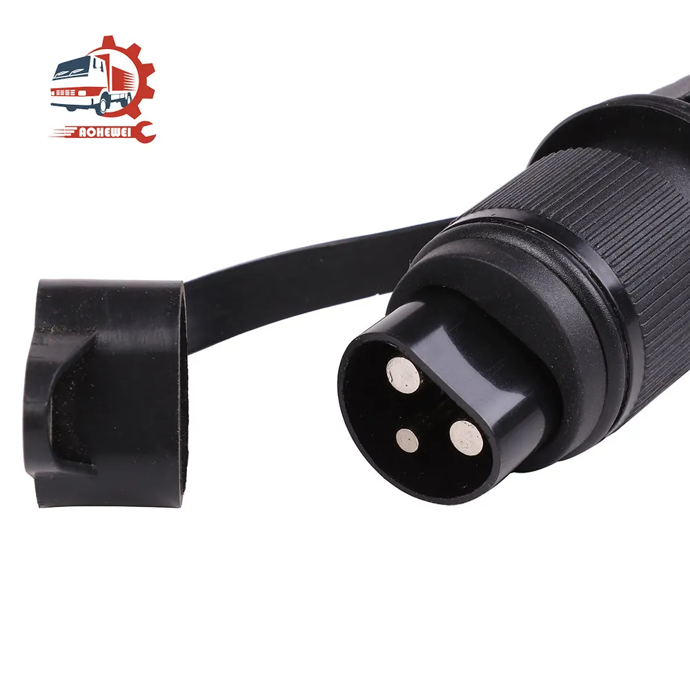 Trailer Plug Adapter Trailer Socket Trailer Plug Socket Trailer Plug AOWEI Trailer Plug 3 Pin EU Socket Connector 3 pole Towbar Adapter Waterproof Cover for Electronic Truck Lorry Caravan Parts