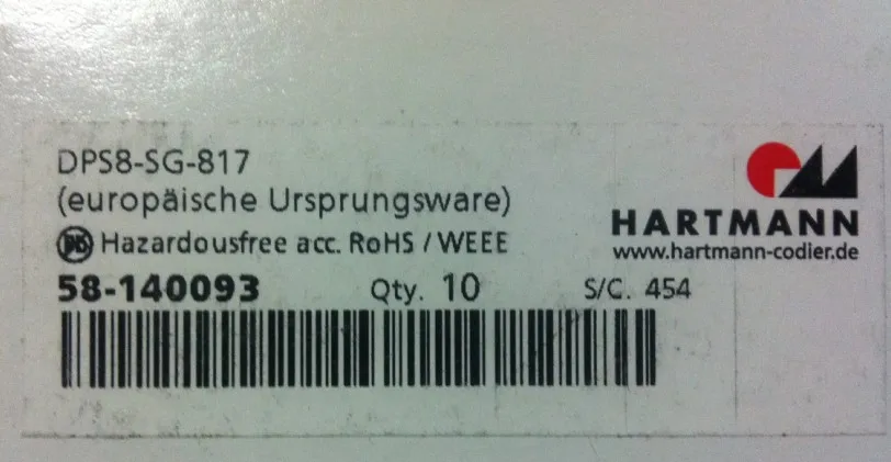5 шт./лот немецкий переключатель кодирования HARTMANN dial switch 0-9 dial switch DPS 8/switch 1248