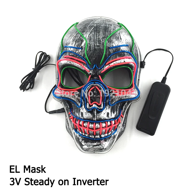 Декоративная маска для Хэллоуина, неоновая, со светодиодсветильник кой ...