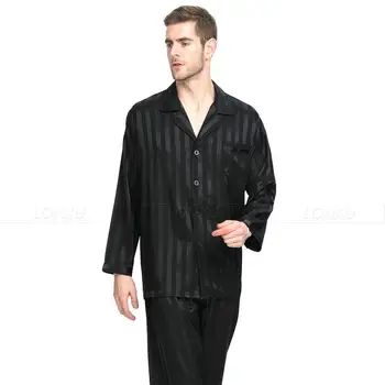 

2pcs Night Dress Men Summer Stain Silk Pajama Set Pajamas Mens Sleepwear Silk Nightgown Home Male Satin Soft Cozy For Sleeping