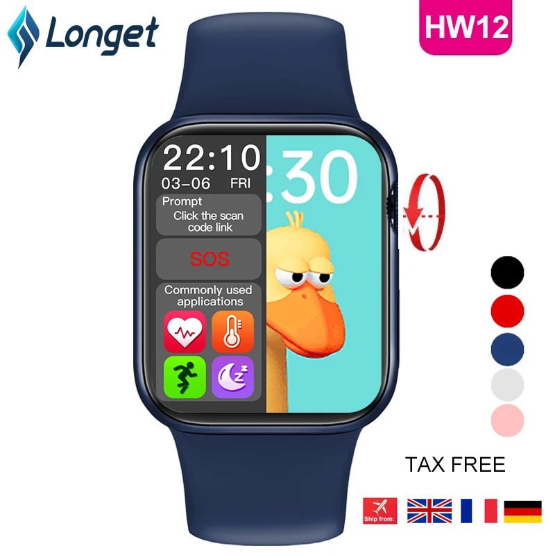 LONGET-reloj inteligente HW12, Original, 40mm, 320x320, Bluetooth, llamadas, oxígeno en sangre, resistente al agua, PK, HW16, W56, W46, W26, IWO 6