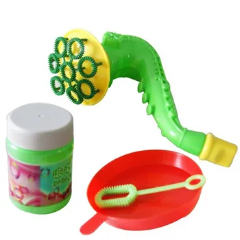 

Water Blowing Toys Bubble Soap Bubble BlowerTrumpet bubble blower + single hole bubble blower + tray + bubble water 50ml