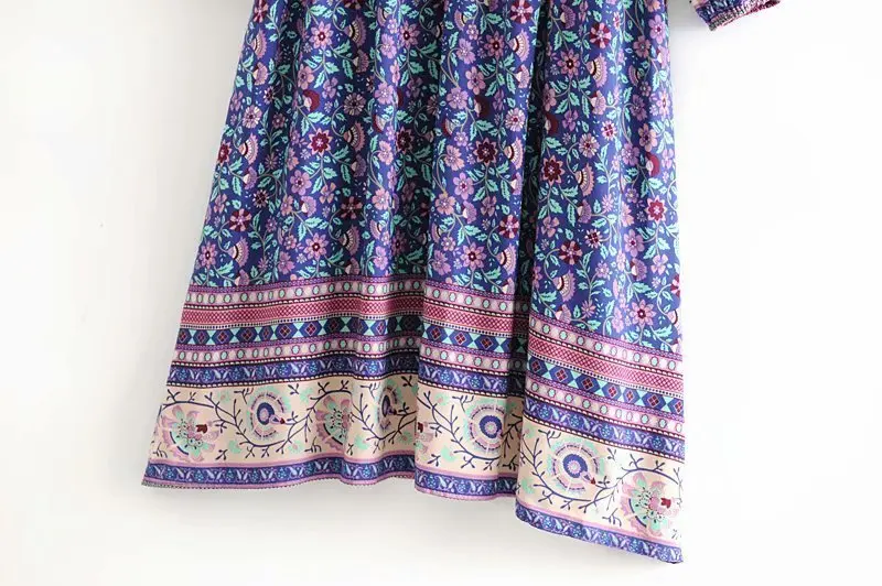 Woah Xy70-8397 European and American fashion positioning printing lace up dress