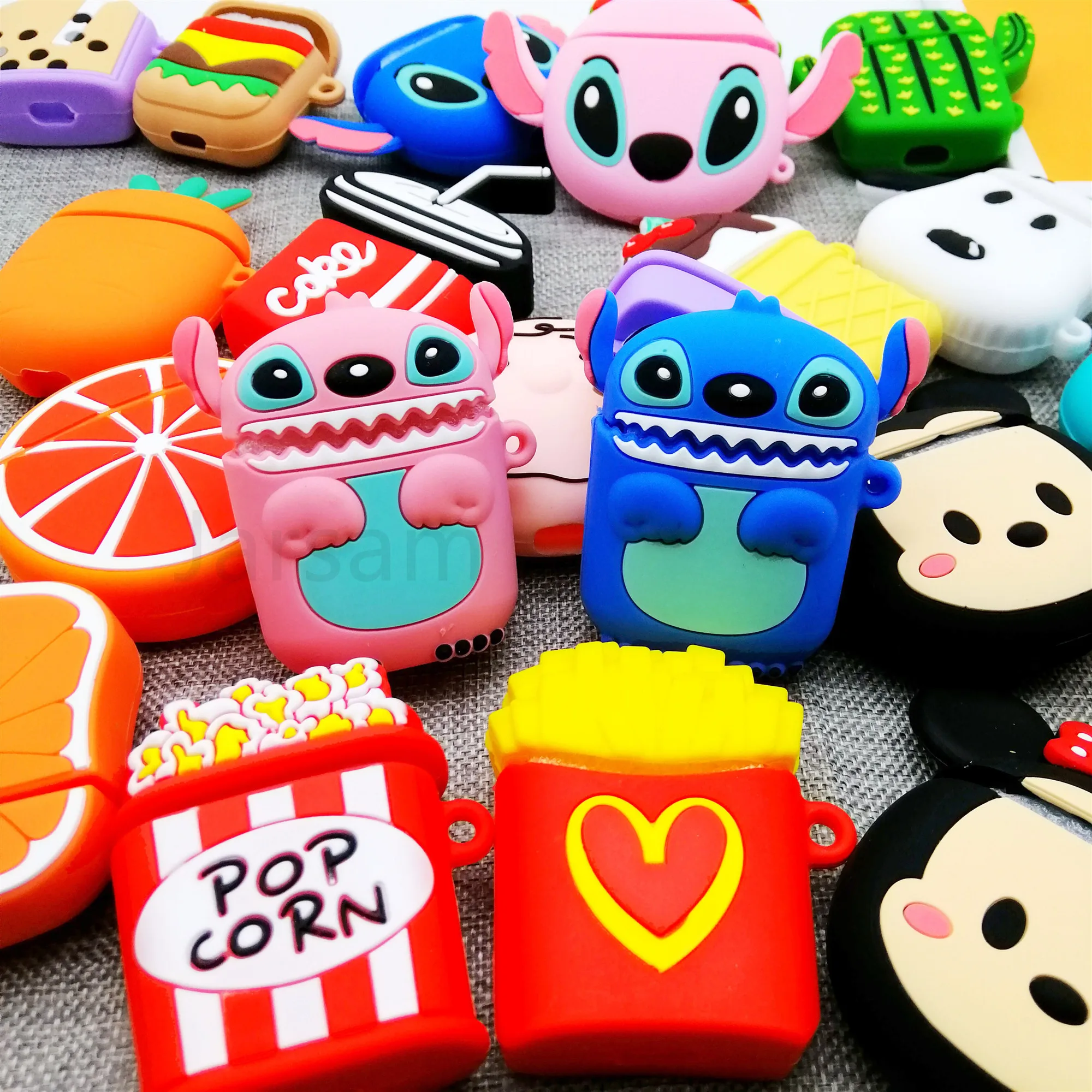 Чехол для AirPods с милым мультяшным рисунком, защитный чехол, беспроводной чехол для наушников Air pods 2, силиконовый чехол для наушников