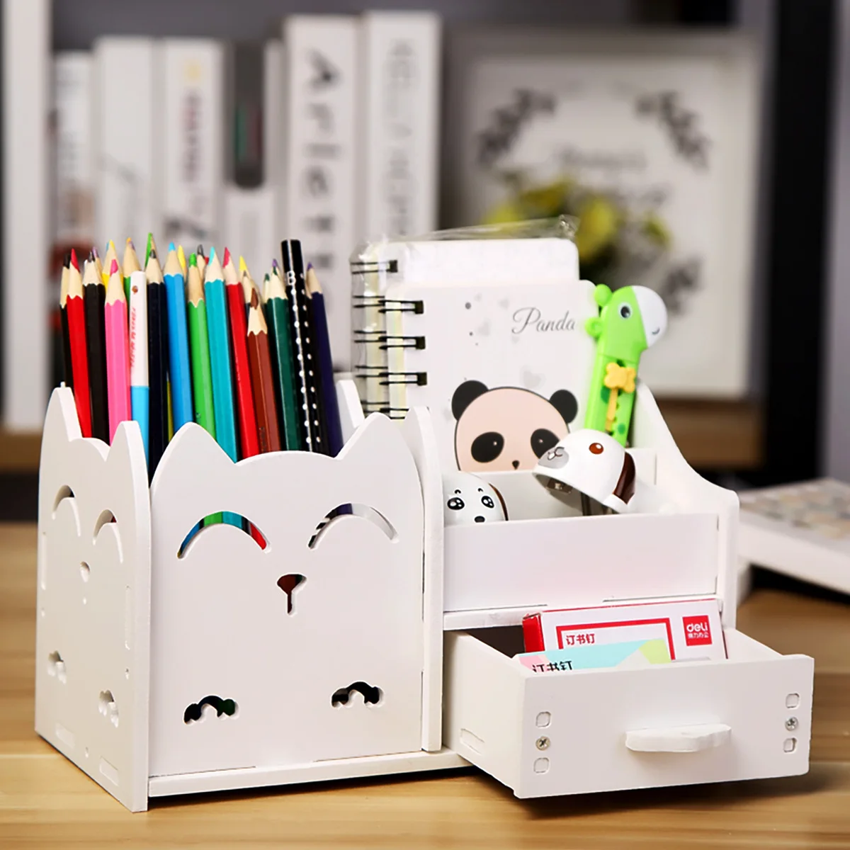 Multifunctional Pen Holder Cartoon Small Fresh Student Stationery Desktop Organizer Storage Box Office | Дом и сад
