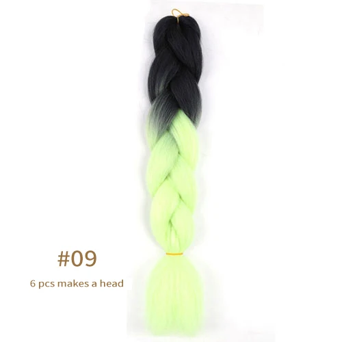 Synthetic jumb Braids Ombre Braiding Hair Extension Box Braid Hair Pink Purple Yellow Golden Colors hair 24inch kanekalons hair B9