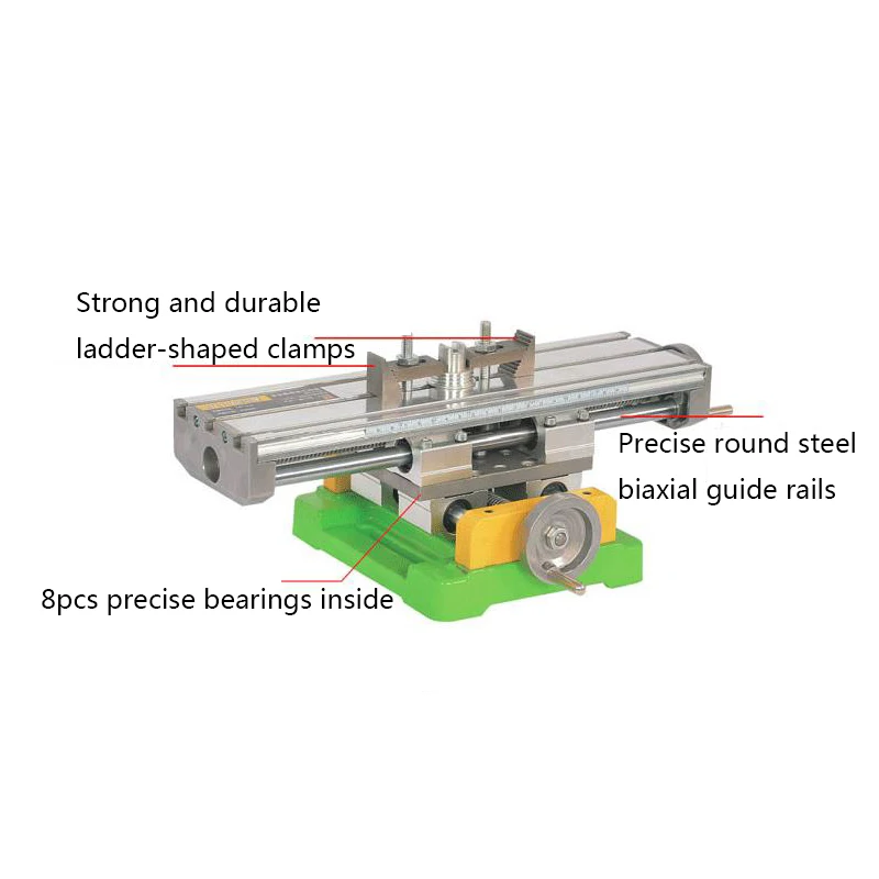 Precision Industry Heavy Dual-slot Multifunction Milling Machine Bench drill Vise worktable X Y-axis adjustment Coordinate table 2