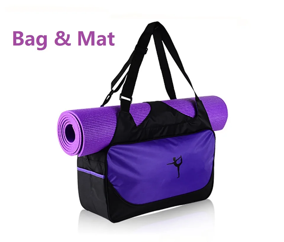 Yoga Mat Bag Multi Purpose Carryall Bag for Office,Yoga,Travel and Gym! Carry Your Mat of Any Size - Цвет: Bag  Mat Purple