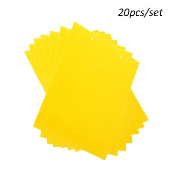

20pcs Strong Flies Traps Bugs Sticky Board Catching Aphid Insects Killer Pest Control Whitefly Thrip Leafminer Glue Sticker
