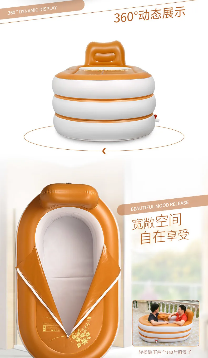 Inflatable Bathtub Home Folding Portable Independent Plastic Bath Barrel for Adults with Small Apartment Tub Bathtub Adult