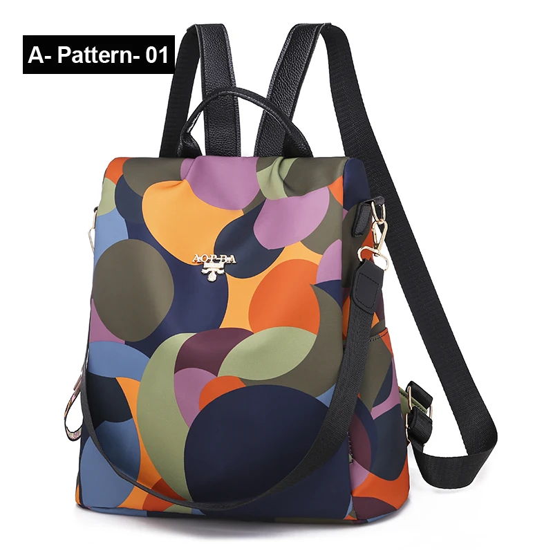 Женские рюкзаки, сумка на плечо, женский водонепроницаемый рюкзак Оксфорд, женский рюкзак с защитой от кражи, школьные сумки для девочек, Mochila Mujer - Цвет: A-Pattern-01