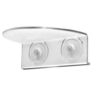 

With Sucker Displaying Stand Acrylic Shelves Hotel Toy Rock Collection Flower Pot Home Plant Rack Transparent Wall Mount Office