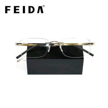 

FEIDA Computer Rimless Pure Titanium Glasses Frame Men Woman Memory Eyeglass Frames Square Shape Prescription Eyewear