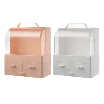 

Waterproof Makeup Organizer Dustproof Handheld Cosmetic Storage Box Case Holder T4MB