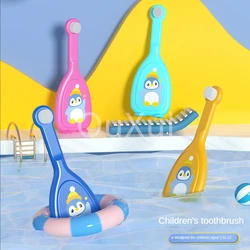 Cepillo de dientes Manual para niños, accesorio de entrenamiento de silicona en U, sin BPA, limpieza Manual de la boca, patrón de dibujos animados, artículos para bebés
