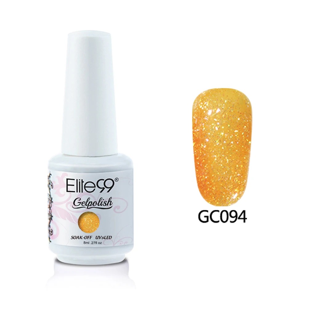 N-GC094-8ML Elite99 8 мл Алмазный Блеск Цвет ногтей гель краски Лак блестящие узоры для ногтей с блестками гель лак удаляющийся замачиванием Светодиодный УФ-гель для ногтей - Цвет: N-GC094-8ML