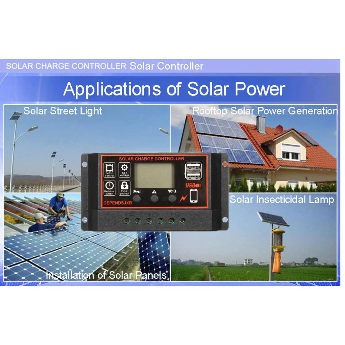 Controlador de Carga 20a 10a Solar Automático Pwm Controladores Display Lcd Duplo Usb Painel Regulador pv 12v 24v 60a - 50a 40a 30a Weddings & Events
