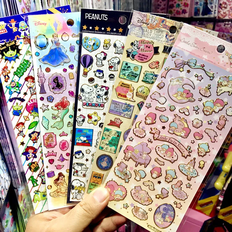 

60pcs/lot Japan exports Carton cute pvc peanuts little twin star princess stickers stikers pegatinas Toy Sticker gift for girls