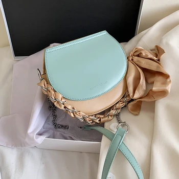 

NEW Design Fashion Candy Color Saddle Bag & Elegant Chain Scarf Crossbody Bag Shoulder Bag Width 19cm Height 17cm Thickness 8cm