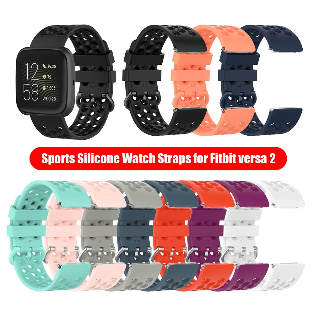 Спортивный силиконовый ремешок для Fit bit Versa 2 Смарт-часы браслет для Fitbi t Versa2 Сменные аксессуары