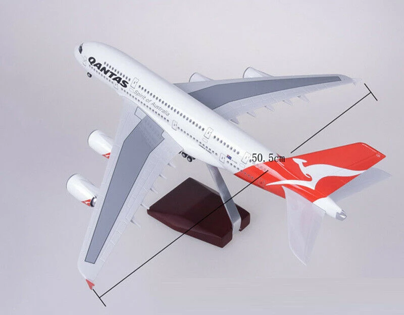 1/160 масштаб самолета 46 см пассажирский самолет A380 Qantas Airways светодиодный самолет модель