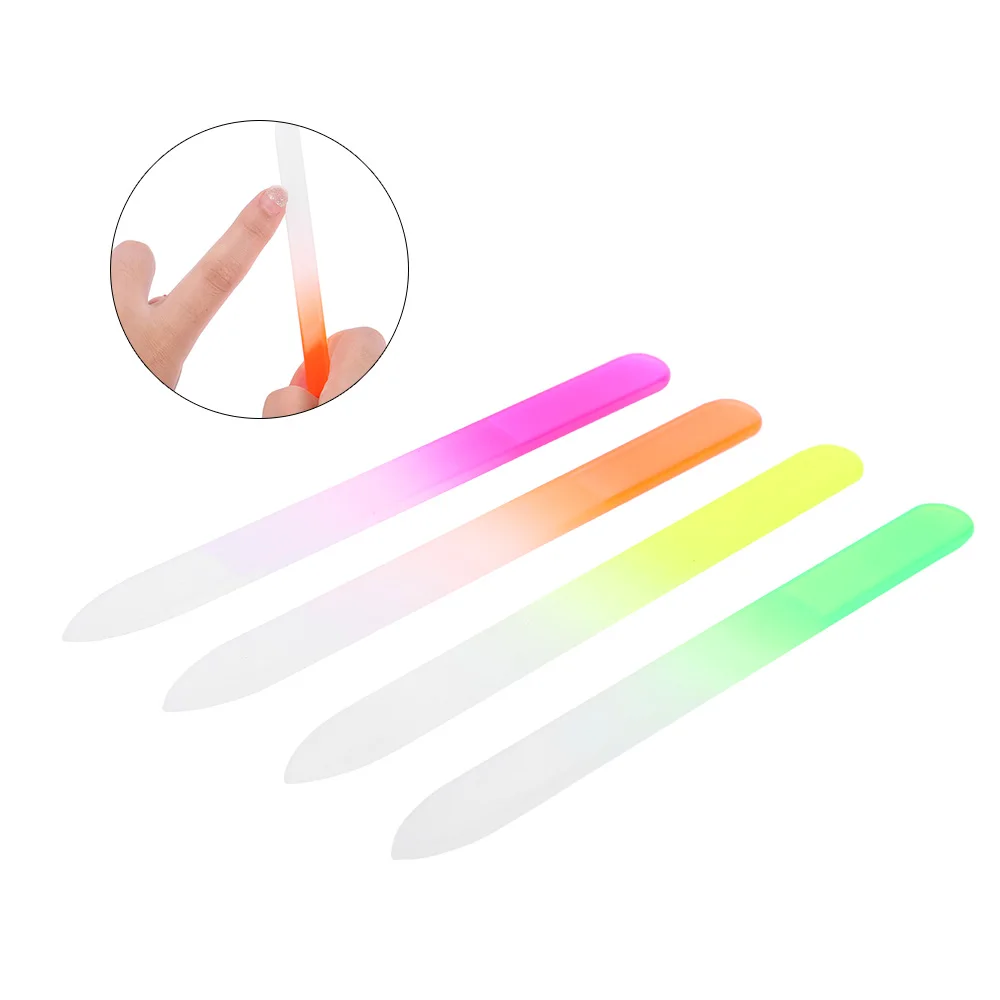 4pcs Glass Crystal Nail File Nail Art Care Tool Colorful Sanding Buffing Tool Manicure Nail Polishing Art Tool