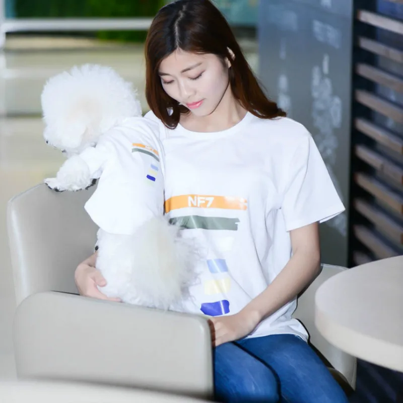 Домашние плюшевые собаки двухногая одежда lucky 7th digital Весна и лето футболки Schnauzer Домашние животные с коротким рукавом стиль и без рукавов
