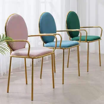 

Nordic light luxury dining chair makeup chair bedroom net red chair simple backrest stool home table and chairs ins
